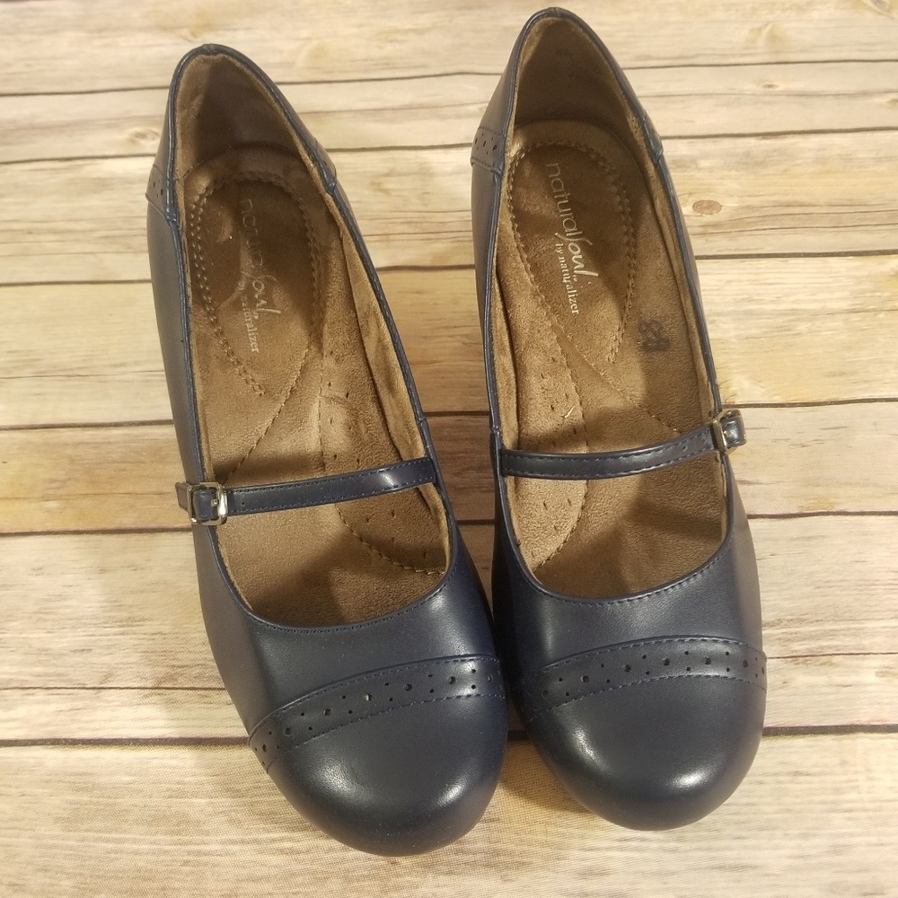 Natural Soul By Naturlizer Blue Wedge Heels Size 8